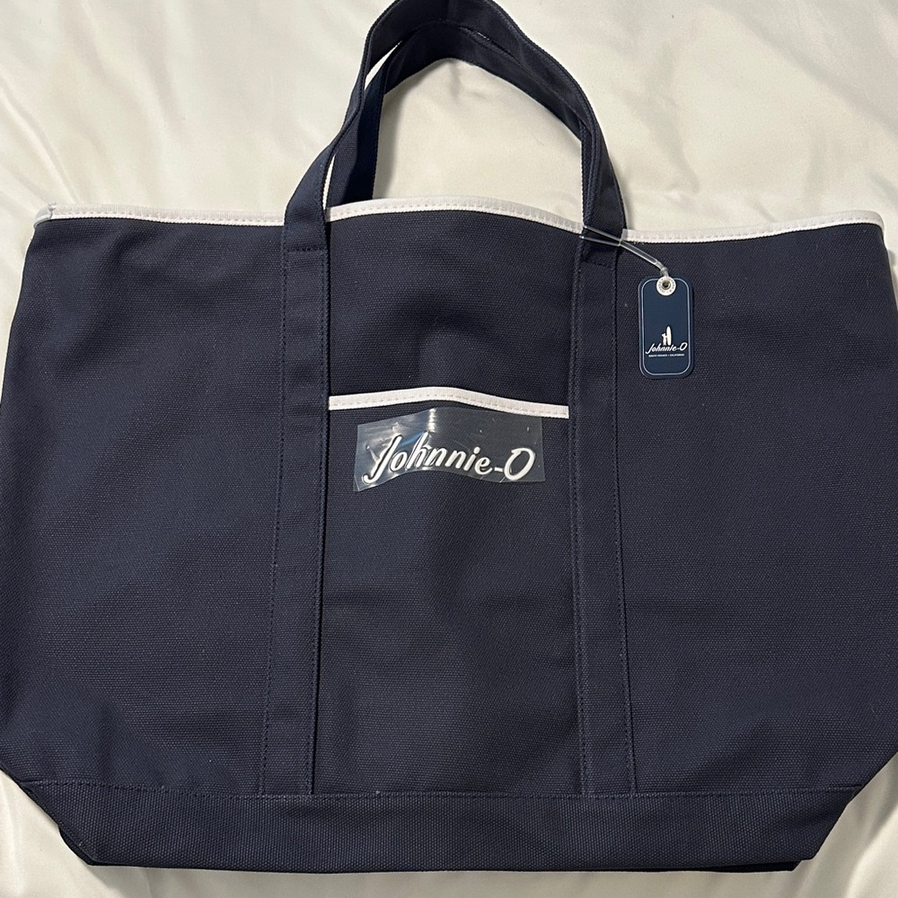 Johnnie-O Dark Blue Canvas Tote